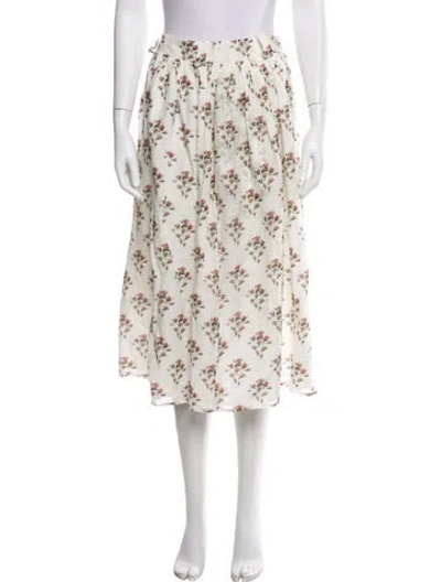 Pre-owned Brock Collection Printed Knee-length Skirt In White