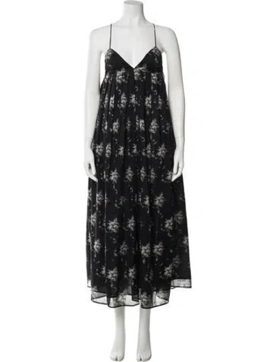 Pre-owned Brock Collection Printed Long Dress In Black