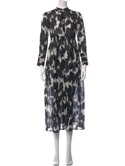 Pre-owned Brock Collection Printed Long Dress In Black