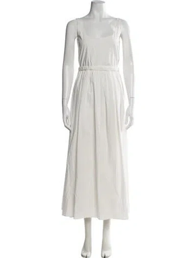 Pre-owned Brock Collection Scoop Neck Long Dress In Neutrals