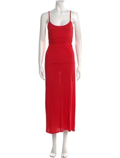 Pre-owned Brock Collection Scoop Neck Long Dress In Red