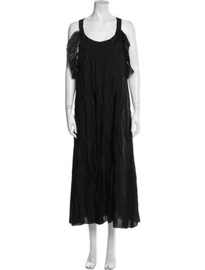Pre-owned Brock Collection Scoop Neck Midi Length Dress In Black
