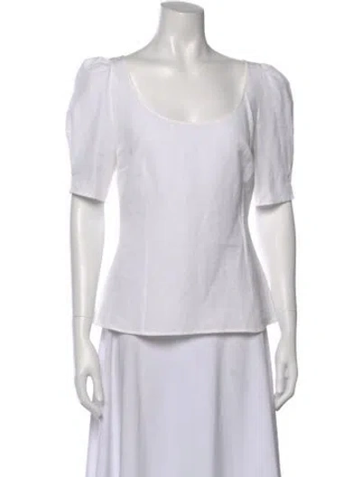 Pre-owned Brock Collection Scoop Neck Short Sleeve Top In White