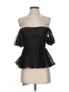Brock Collection Short Sleeve Top Black Strapless Neckline Tops In Black