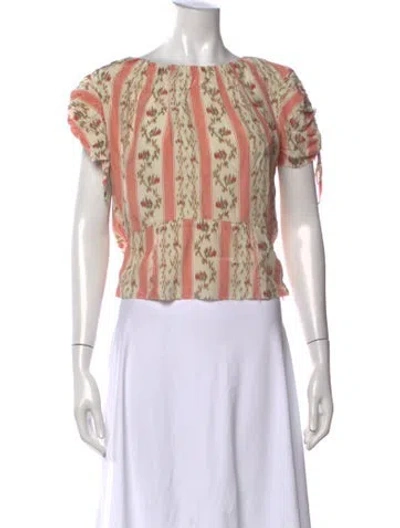 Pre-owned Brock Collection Silk Floral Print Blouse In Multicolor