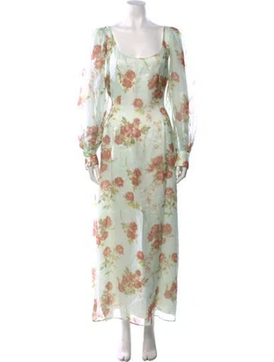Pre-owned Brock Collection Silk Long Dress In Green