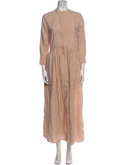 Pre-owned Brock Collection Silk Long Dress In Neutral