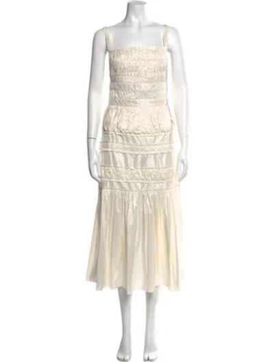 Pre-owned Brock Collection Silk Long Dress In Neutral