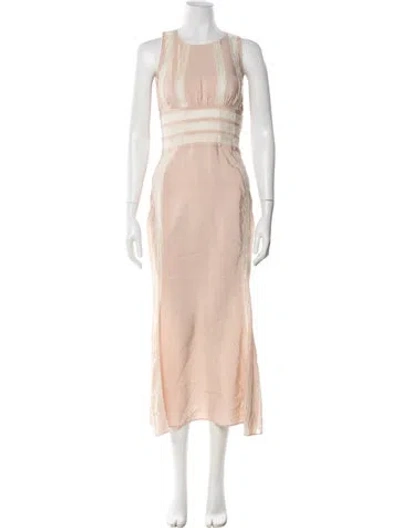 Pre-owned Brock Collection Silk Long Dress In Pink
