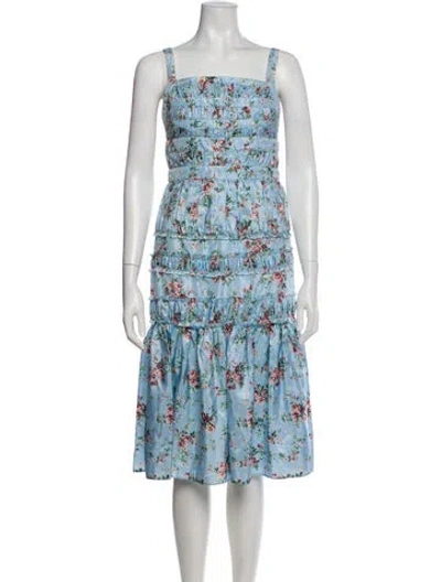 Pre-owned Brock Collection Silk Midi Length Dress In Blue