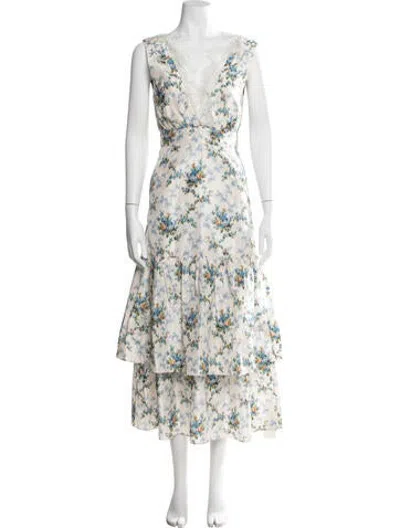 Pre-owned Brock Collection Silk Midi Length Dress In Neutrals