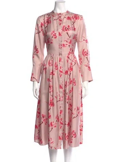 Pre-owned Brock Collection Silk Midi Length Dress In Pink
