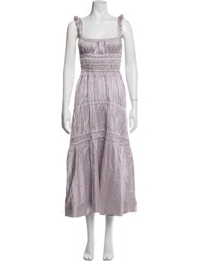 Pre-owned Brock Collection Silk Midi Length Dress In Purple