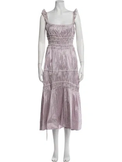 Pre-owned Brock Collection Silk Midi Length Dress In Purple