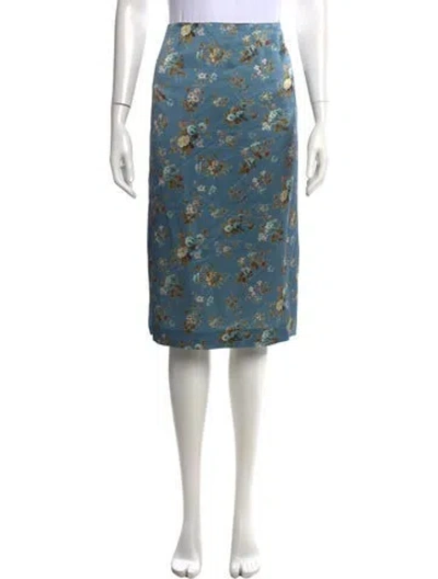 Pre-owned Brock Collection Silk Midi Length Skirt In Blue