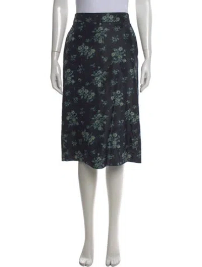 Pre-owned Brock Collection Silk Midi Length Skirt W/ Tags In Blue