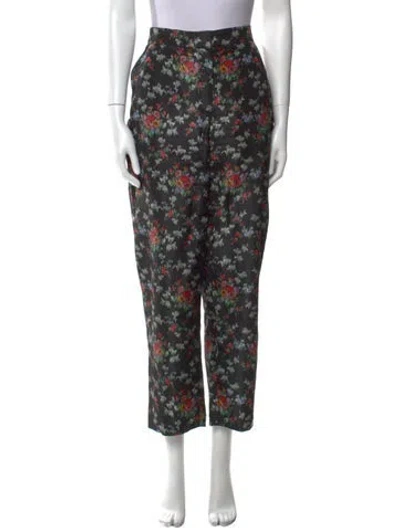 Pre-owned Brock Collection Silk Straight Leg Pants In Black