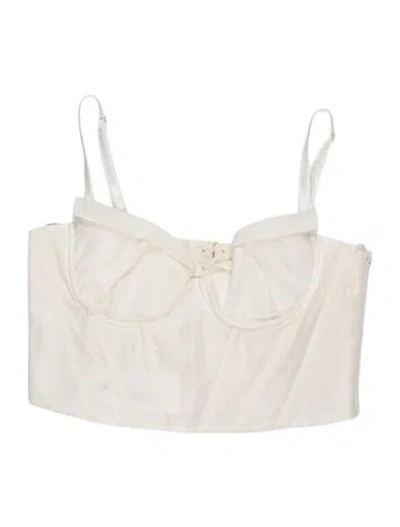 Pre-owned Brock Collection Silk Strapless Top W/ Tags In White