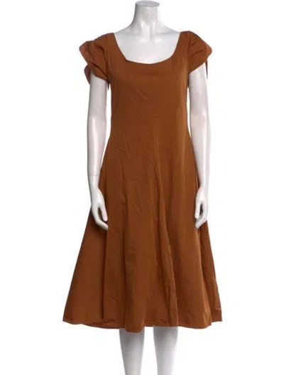 Pre-owned Brock Collection Square Neckline Knee-length Dress In Brown