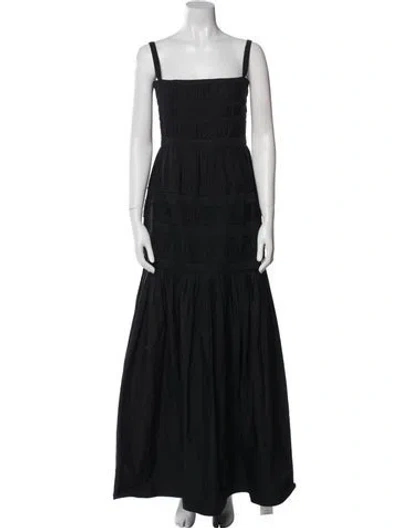 Pre-owned Brock Collection Square Neckline Long Dress In Black