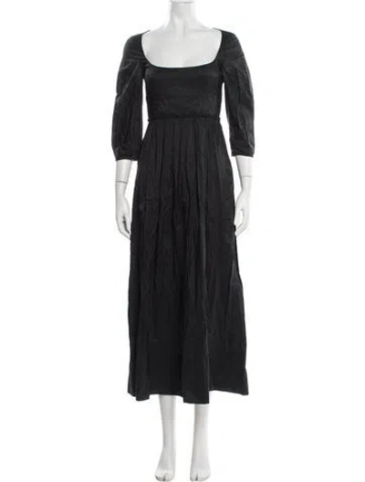 Pre-owned Brock Collection Square Neckline Long Dress In Black