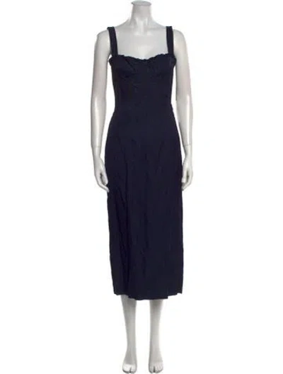 Pre-owned Brock Collection Square Neckline Long Dress In Blue