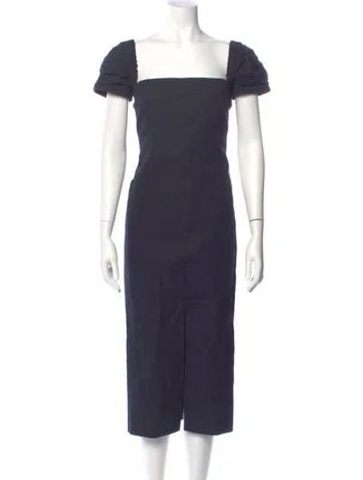 Pre-owned Brock Collection Square Neckline Long Dress In Blue