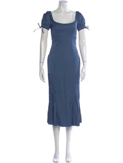 Pre-owned Brock Collection Square Neckline Long Dress In Blue