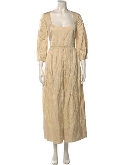 Pre-owned Brock Collection Square Neckline Long Dress In Neutral