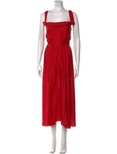 Pre-owned Brock Collection Square Neckline Long Dress In Red