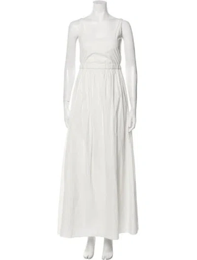 Pre-owned Brock Collection Square Neckline Long Dress In White