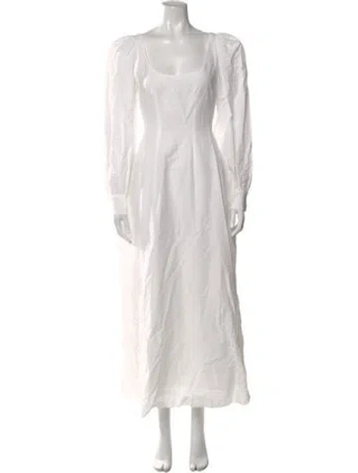 Pre-owned Brock Collection Square Neckline Long Dress In White
