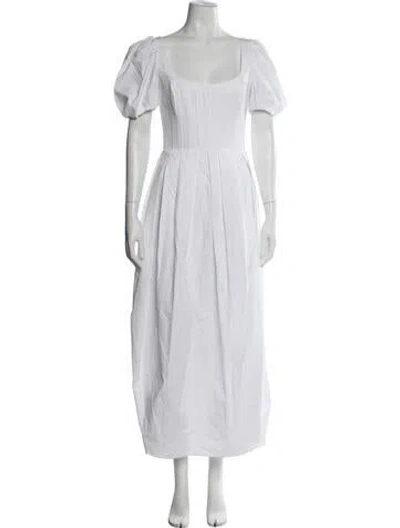 Pre-owned Brock Collection Square Neckline Long Dress In White