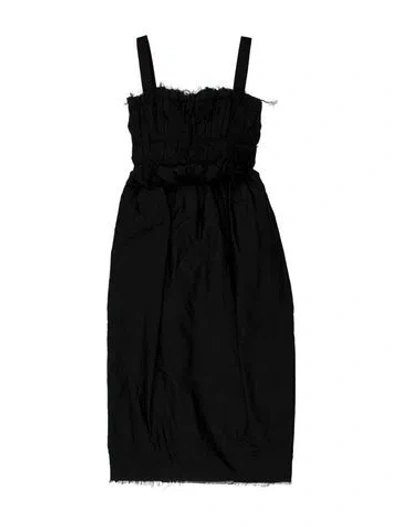 Pre-owned Brock Collection Square Neckline Midi Length Dress In Black