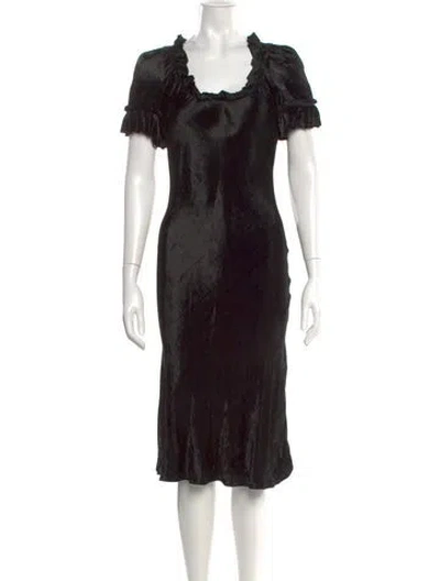 Pre-owned Brock Collection Square Neckline Midi Length Dress In Black