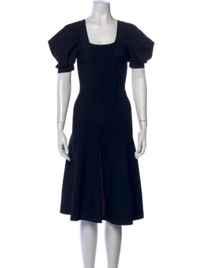 Pre-owned Brock Collection Square Neckline Midi Length Dress In Black