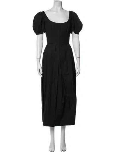 Pre-owned Brock Collection Square Neckline Midi Length Dress In Black