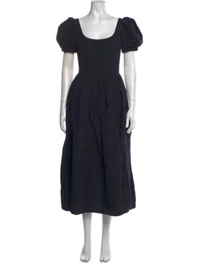 Pre-owned Brock Collection Square Neckline Midi Length Dress In Black