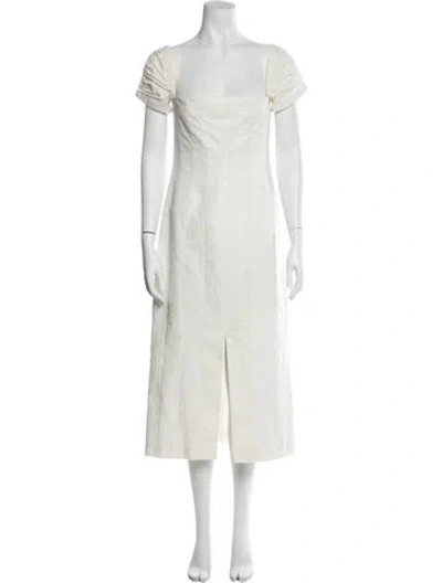 Pre-owned Brock Collection Square Neckline Midi Length Dress In Neutral