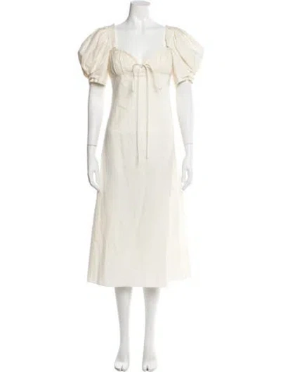 Pre-owned Brock Collection Square Neckline Midi Length Dress In Neutral