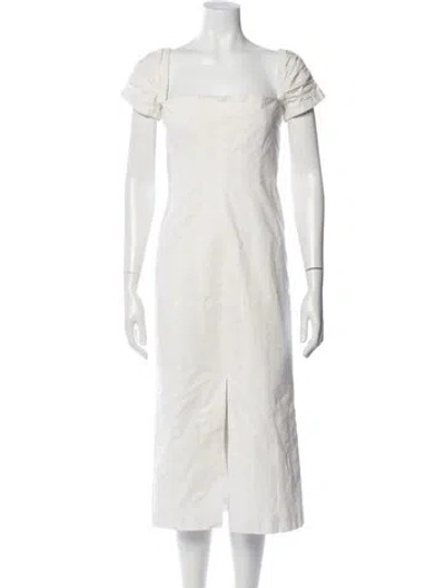 Pre-owned Brock Collection Square Neckline Midi Length Dress In White