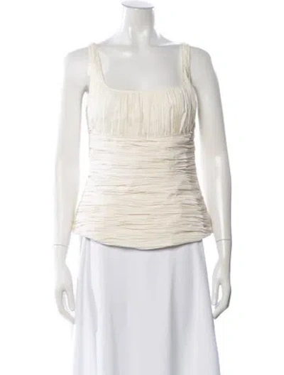 Pre-owned Brock Collection Square Neckline Sleeveless Blouse In Neutral