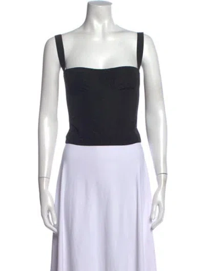 Pre-owned Brock Collection Square Neckline Sleeveless Top In Black