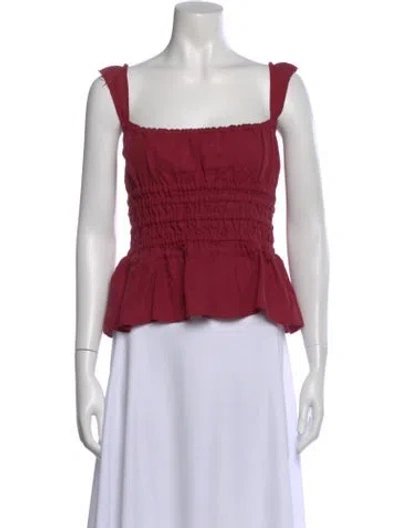 Pre-owned Brock Collection Square Neckline Sleeveless Top In Red