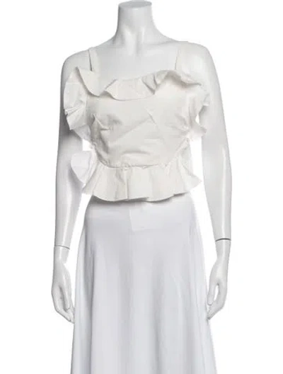 Pre-owned Brock Collection Square Neckline Sleeveless Top In White