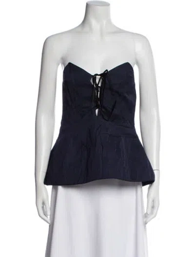 Pre-owned Brock Collection Strapless Top W/ Tags In Blue