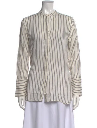 Pre-owned Brock Collection Striped Long Dress In Neutrals