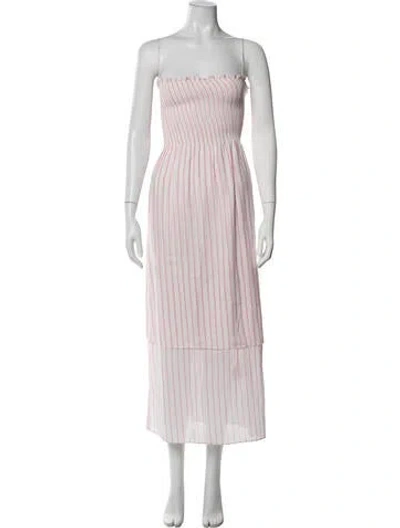 Pre-owned Brock Collection Striped Long Dress In White