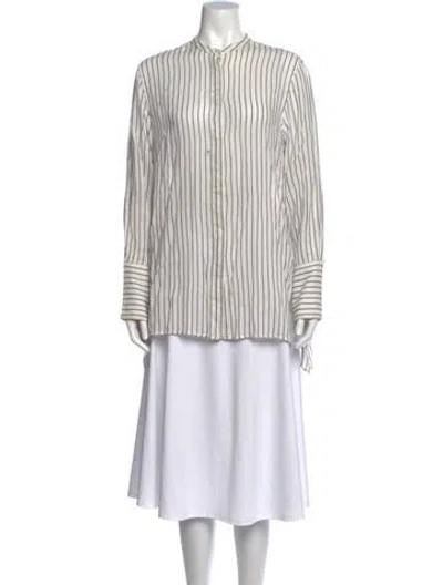 Pre-owned Brock Collection Striped Long Sleeve Blouse In Multicolor