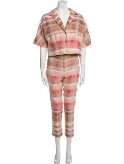 Pre-owned Brock Collection Striped Pant Set In Neutral